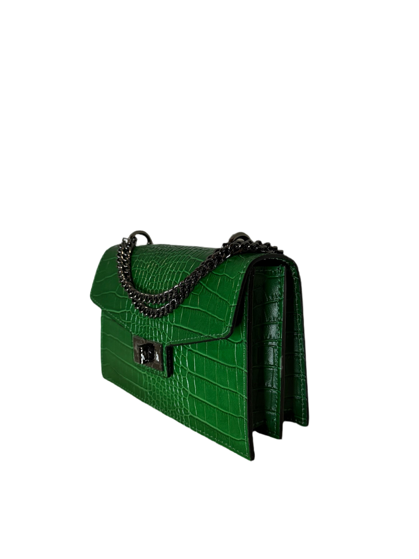 SAC À MAIN VERT EN CUIR VÉRITABLE