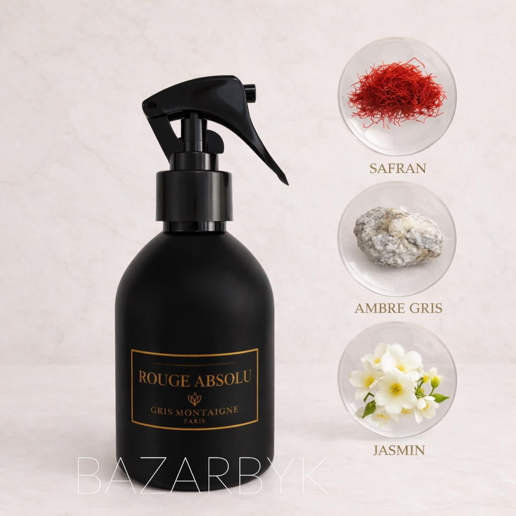 Parfum d’Intérieur et Textile - Rouge Absolu - Gris Montaigne