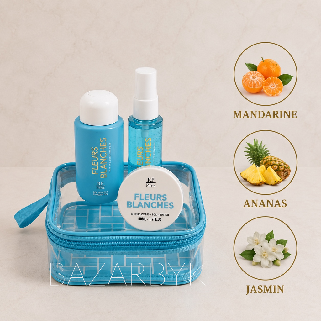 Travel Set Pop Fleurs Blanches – RP Paris