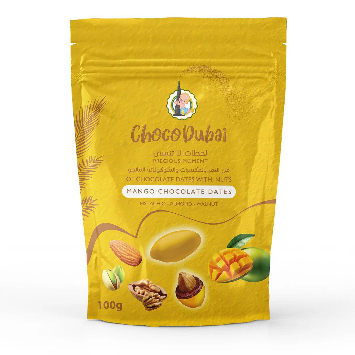 Choco Dubai – Mango Chocolate Dates Stuffed with Nuts (100 g) - BAZAR BY K