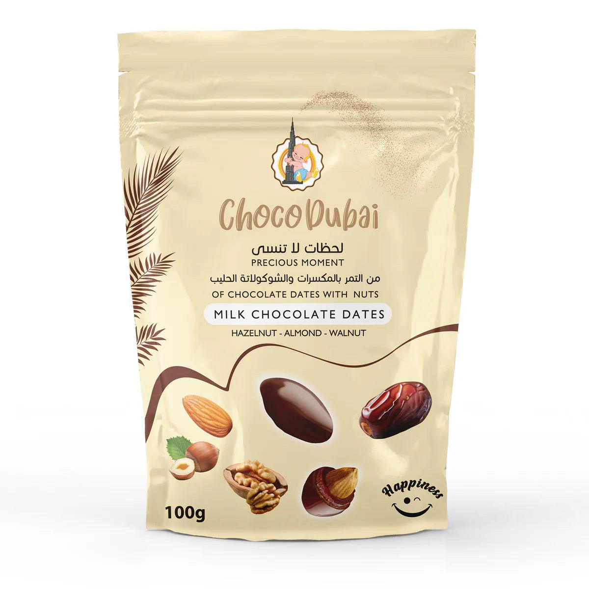 Choco Dubai – Milk Chocolate Dates Stuffed with Nuts (100 g) - BAZAR BY K