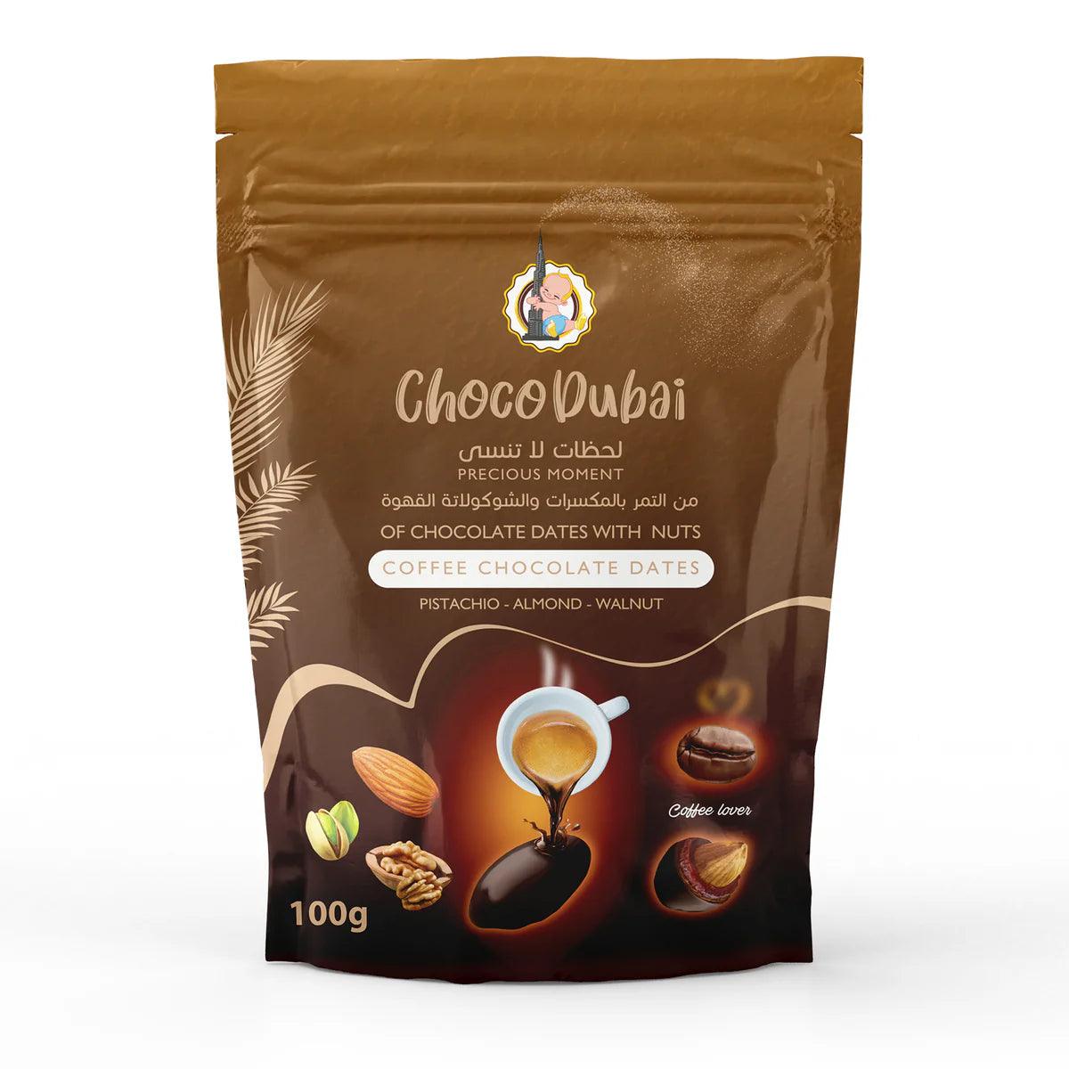 Choco Dubai – Coffee Chocolate Dates Stuffed with Nuts (100 g) - BAZAR BY K