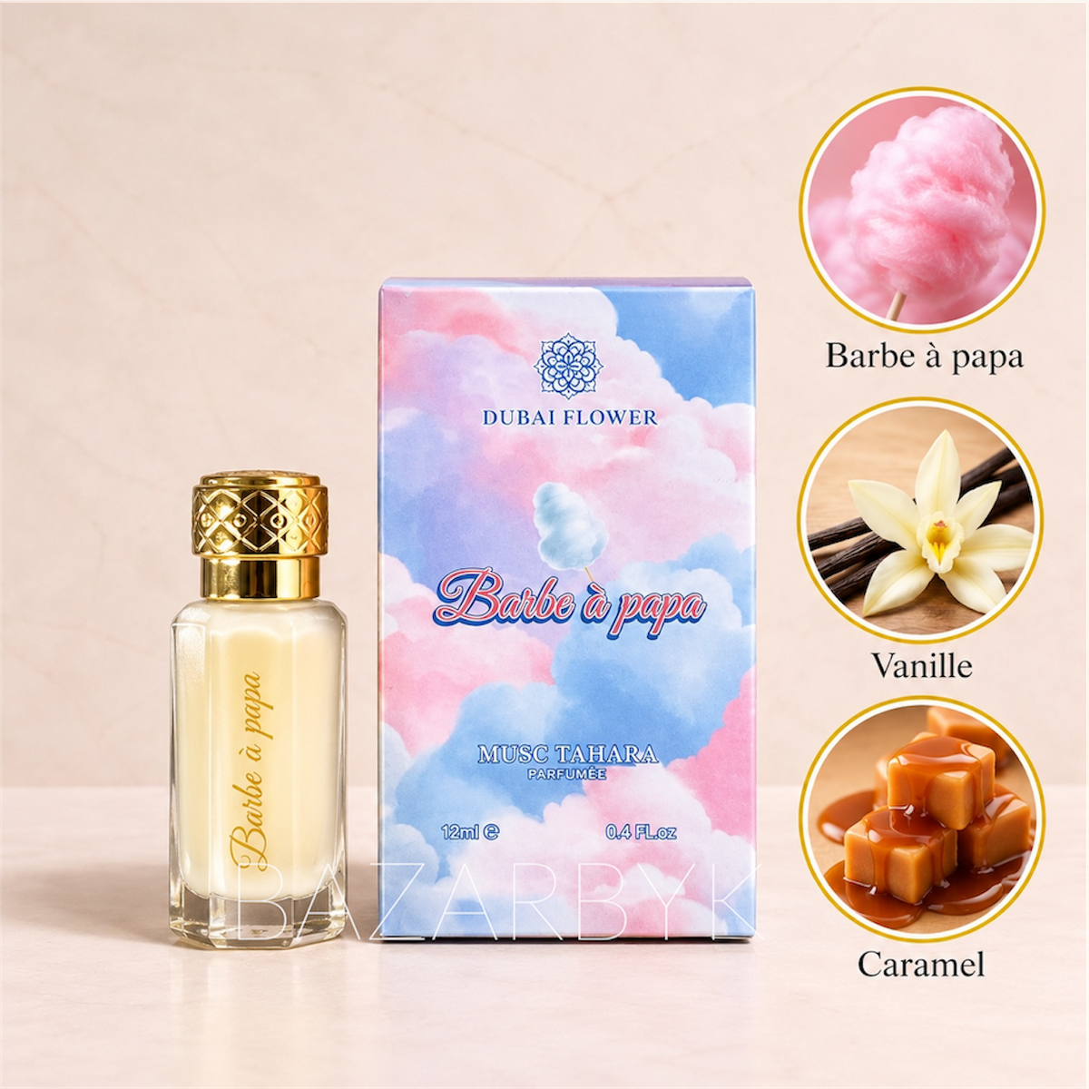 Musc Tahara Barbe à Papa Musc Parfumé 12 ml Dubai Flower - photo 2
