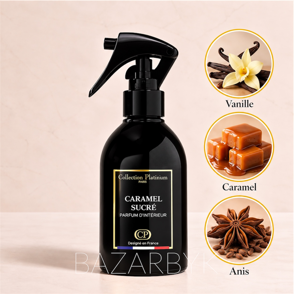Spray Textile Caramel Sucré 250 ml Collection Platinium - photo 2
