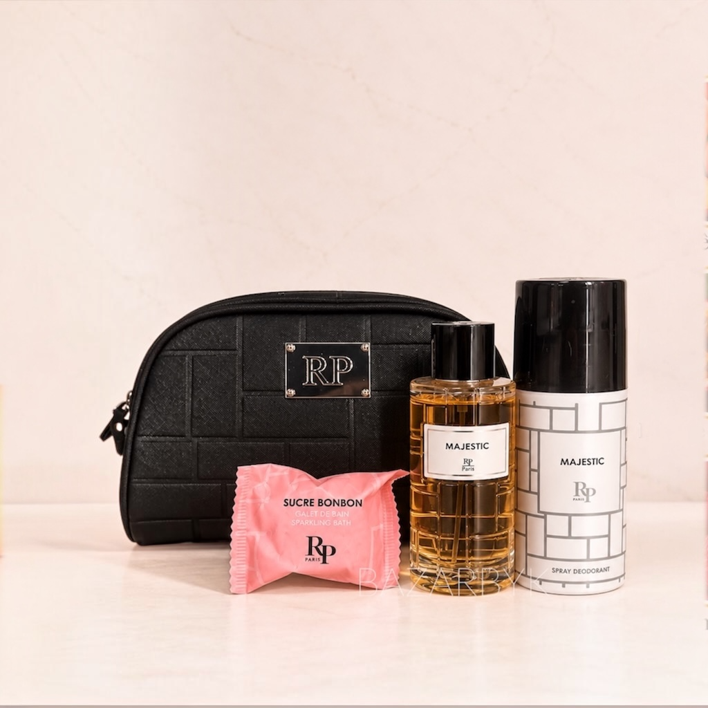 Trousse Majestic noire coffret eau de parfum 100 ml et déodorant 150 ml RP Paris